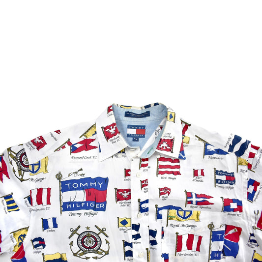 Tommy Hilfiger Nautical Flag Print Button-Up Shirt