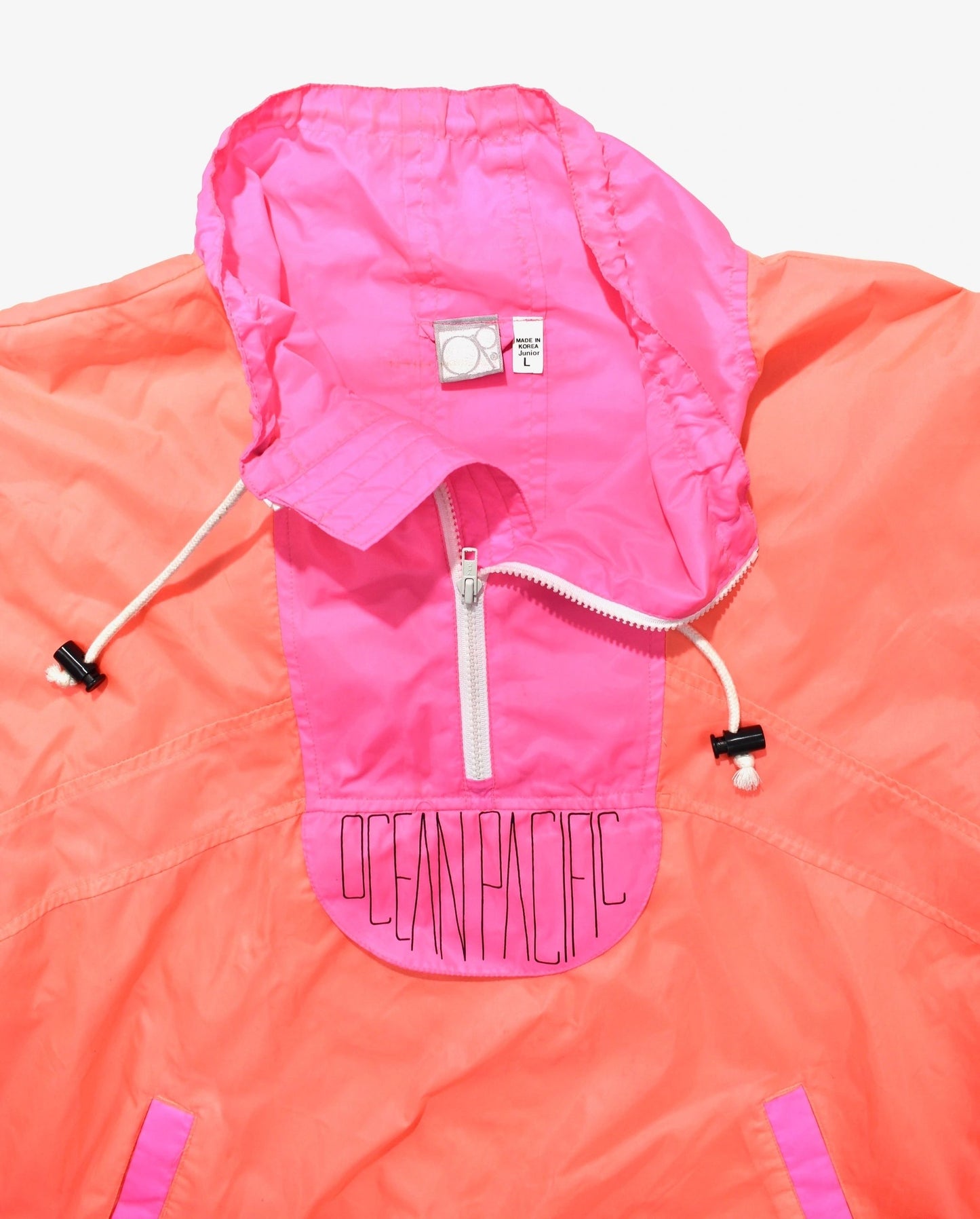 Ocean Pacific 90's Neon Pulloer Windbreaker Size Large