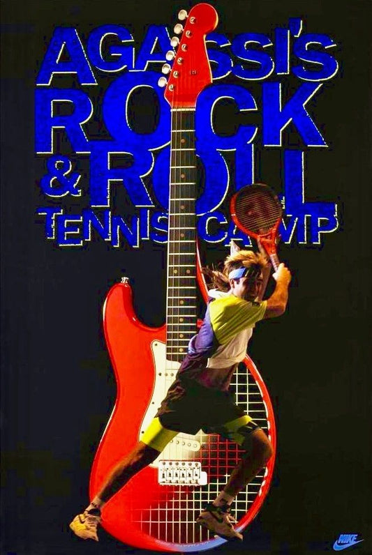 Nike Andre Agassi's Rock N' Roll Tennis Original Challenge Court Poster NEW