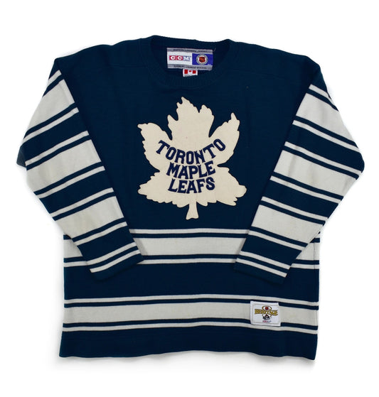 Toronto Maple Leafs CCM Knit Throwback Sweater Hockey Jersey Size Large