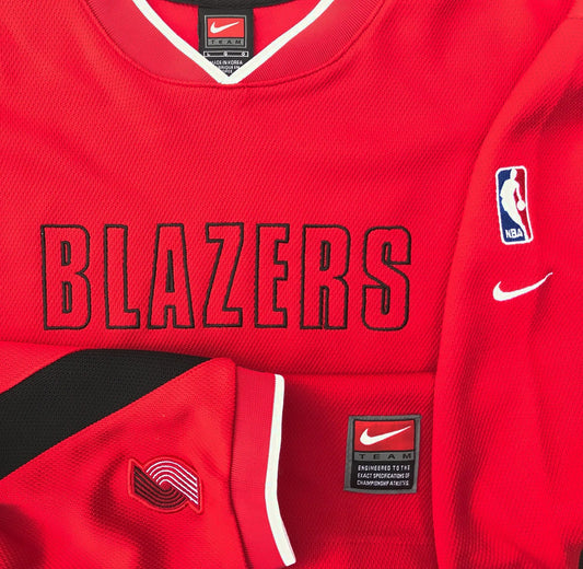 Portland Trailblazers 2000 Nike L/S Warm-Up Shirt Size Large