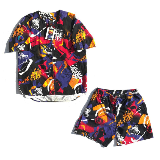 Nike Air Jordan 8 VIII All-Over Print Baseball Jersey + Shorts Set NEW