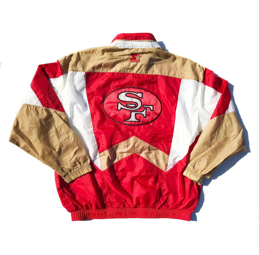San Francisco 49ers Starter Nylon Windbreaker Lined Jacket XL