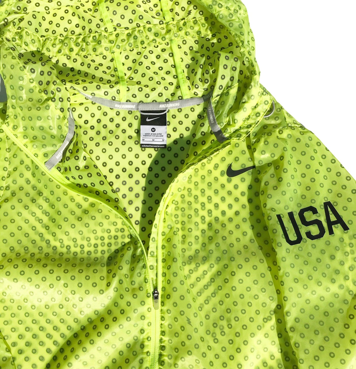 Nike USA London 2012 Olympics Translucent Volt Windbreaker Jacket