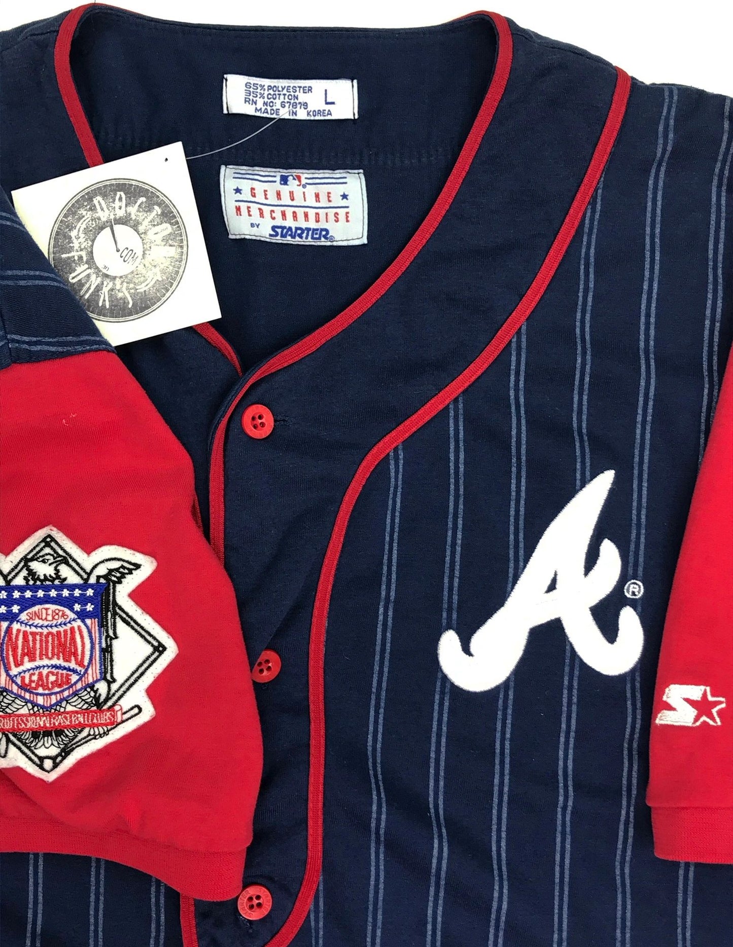 Atlanta Braves Starter Pinstriped Jersey Size Large