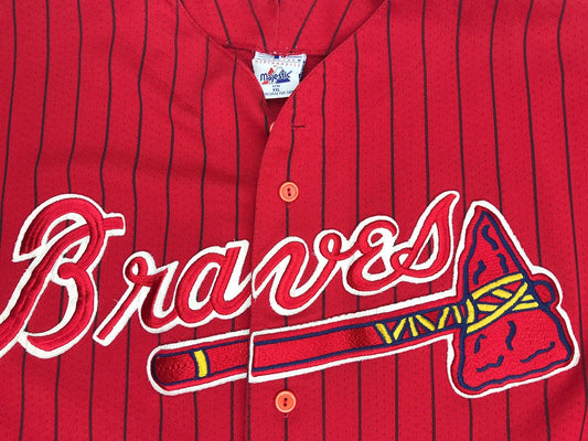 Atlanta Braves Pinstriped Majestic Sewn Jersey