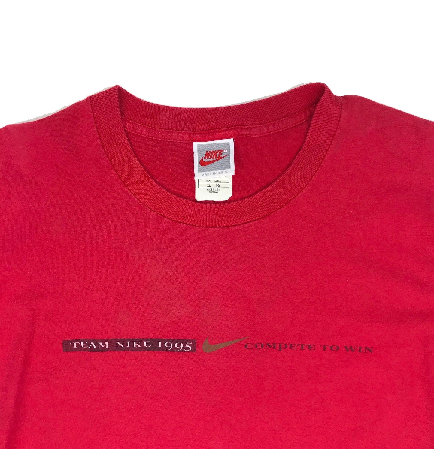 Nike Gray Tag 1995 "Team Nike World" Single Stitch T-Shirt USA