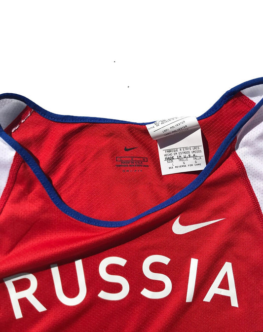 Nike Russia Olympics Dri-Fit Athlete Tank made in USA