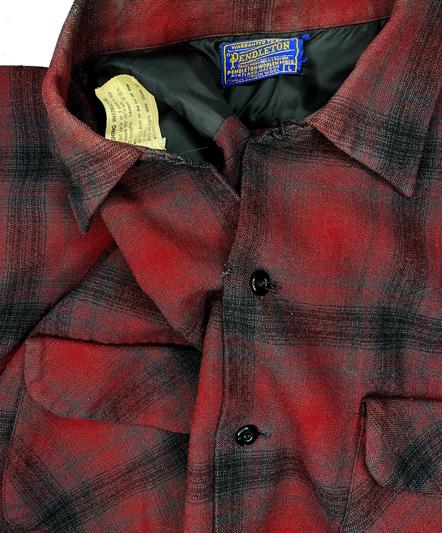 Pendleton Original Surfer "Board" Loop Collar Flannel Shirt; Large