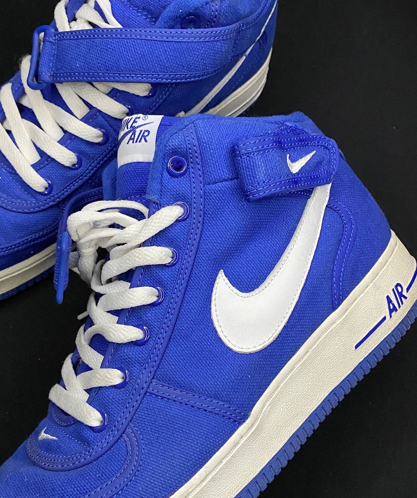 Nike Air Force 1 Blue Canvas Mids 2003 Size 12