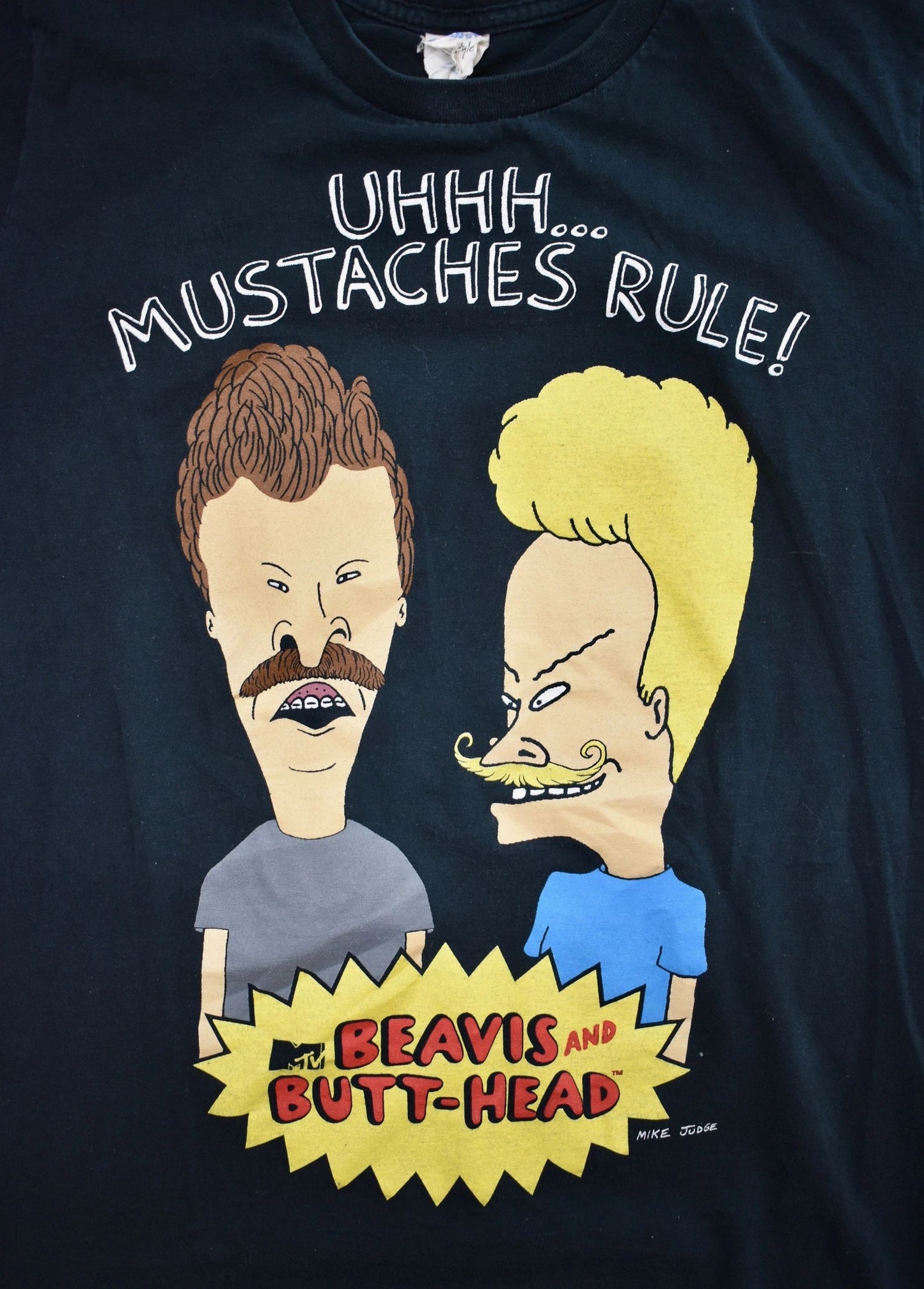 90s Beavis and Butthead "Mustaches Rule" T-Shirt