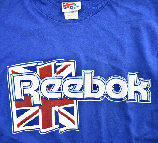 80s Original Reebok Flag Spell Out Logo T-Shirt