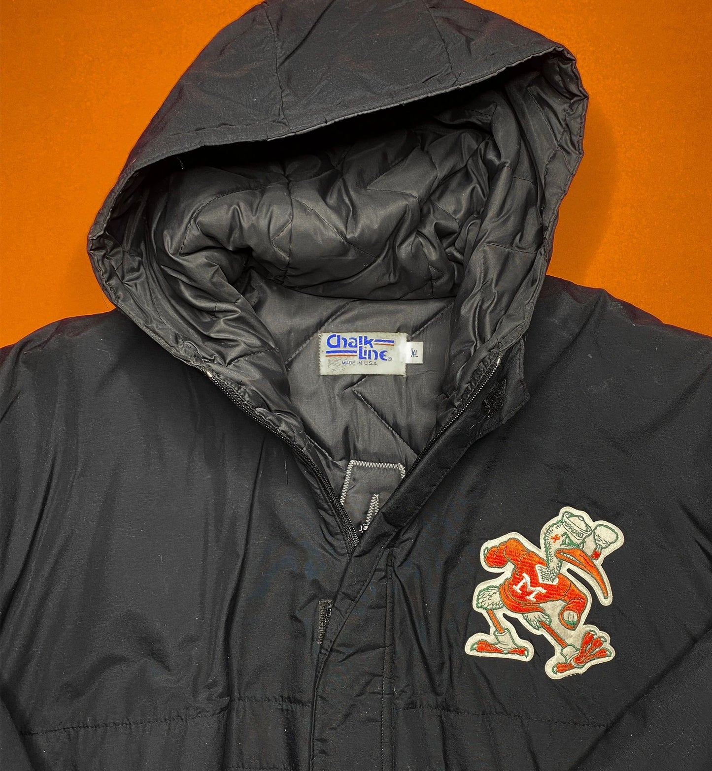 Miami Hurricanes Chalk Line 90s Spell Out Parka Jacket