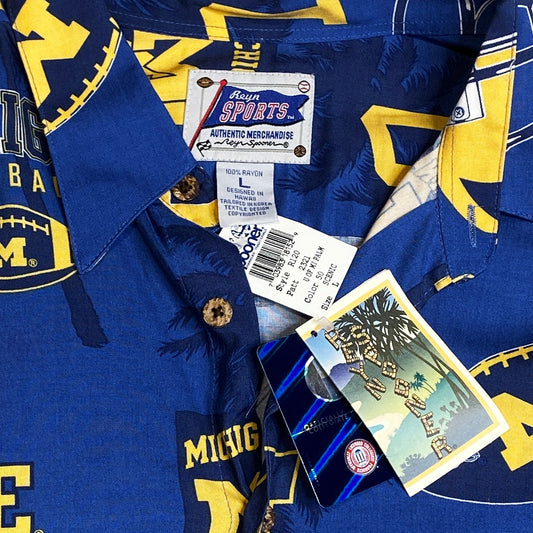 Michigan Wolverines Reyn Spooner Football Hawaiian Shirt NEW