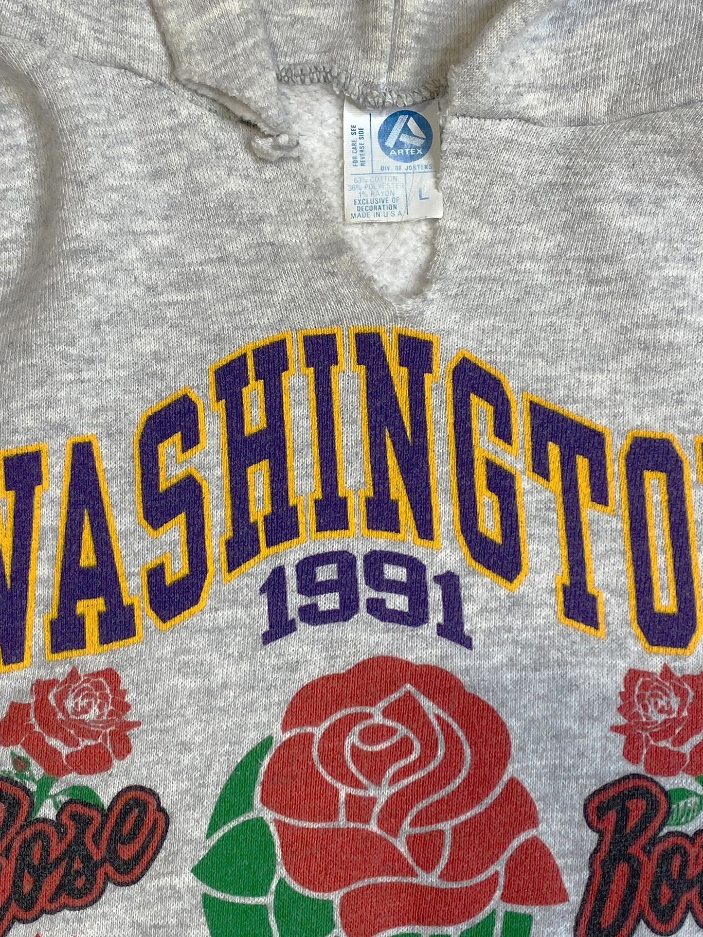 Washington Huskies UW 1991 Rose Bowl Hoody Sweatshirt