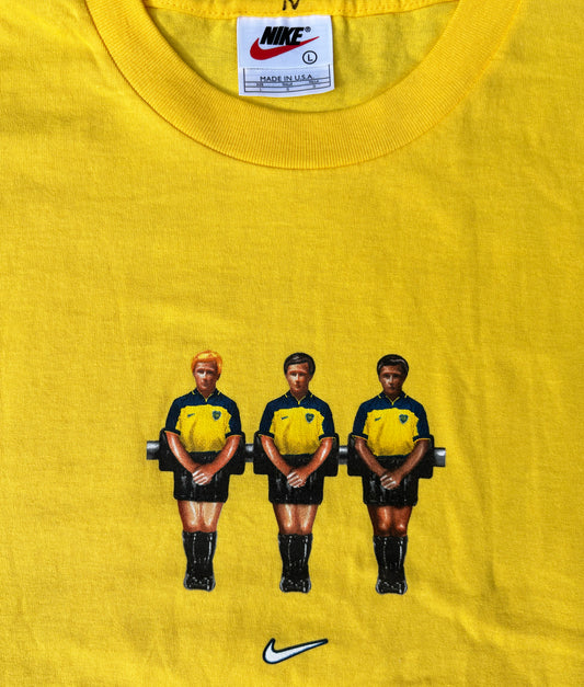 Boca Juniors 90s Nike Football Foosball T-shirt, Made in USA Soccer