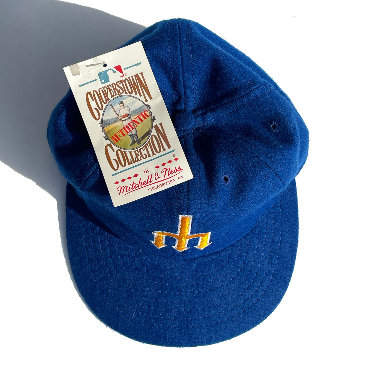 Seattle Mariners Authentic Leather/Wool/Satin Pitchfork 90s Hat NEW