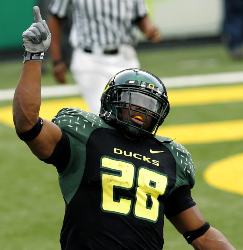 University Oregon UO Ducks Jonathan Stewart Diamond Plate Authentic 2005-07 Jersey