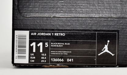 Nike Air Jordan 1 2001 Black/Blue Retro Shoes in Box Size 11.5