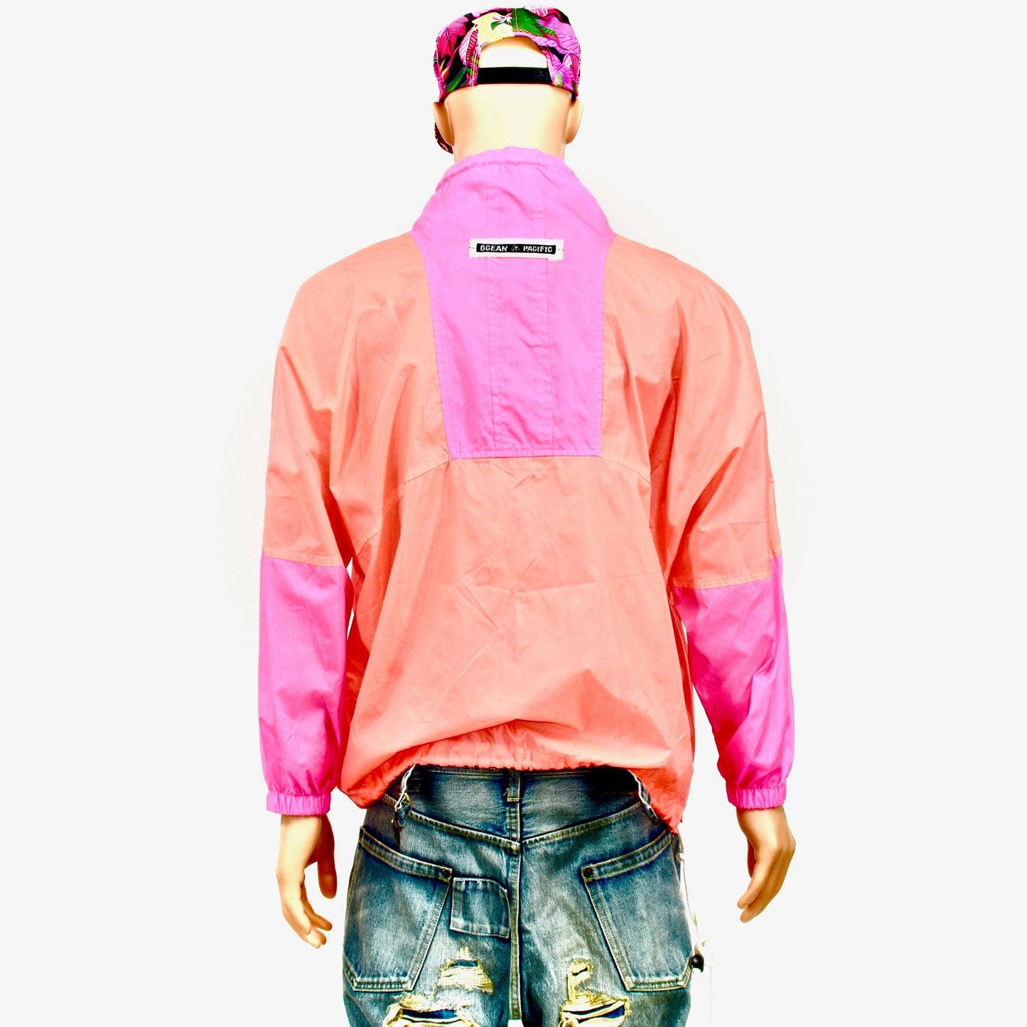 Ocean Pacific 90's Neon Pulloer Windbreaker Size Large