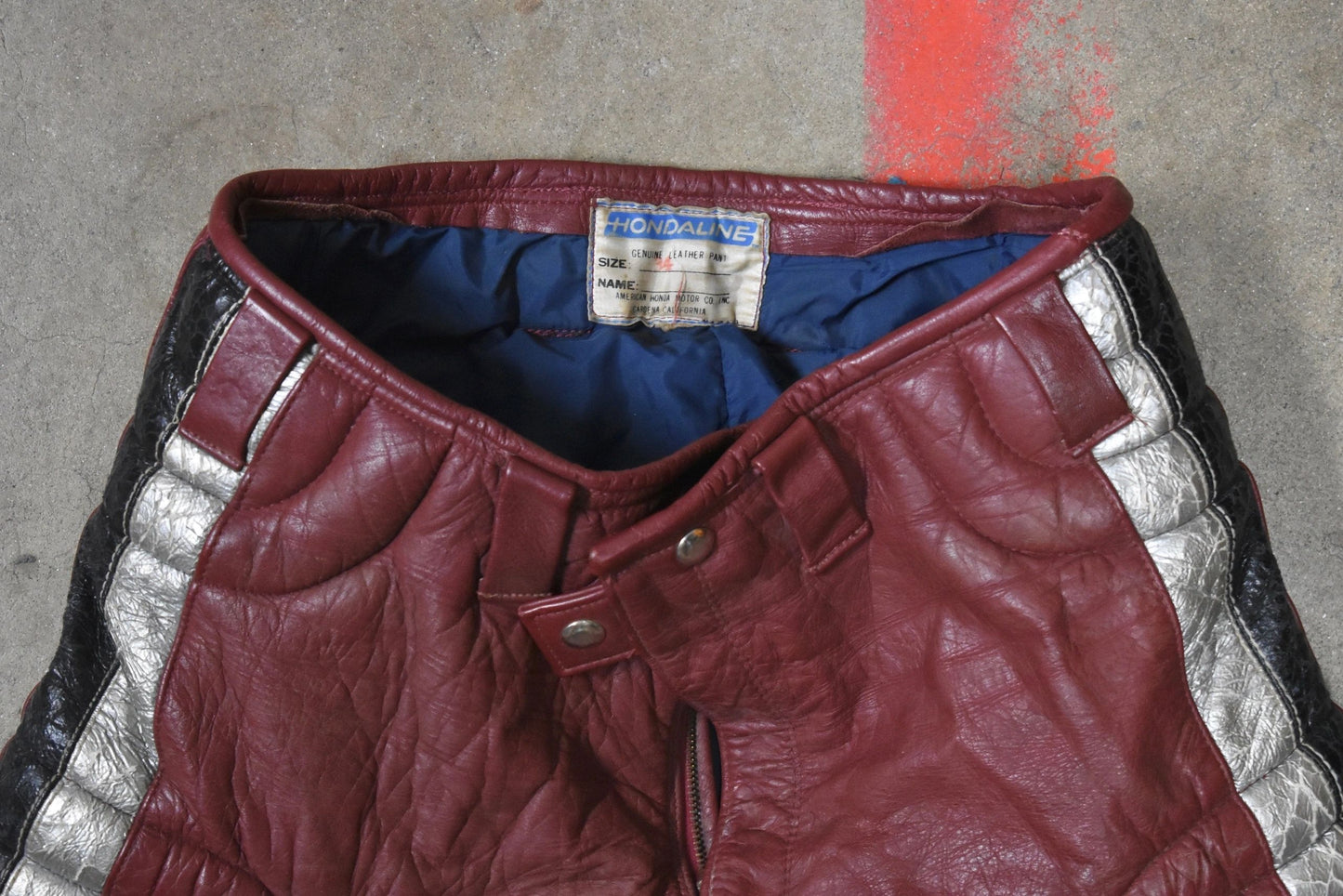 Hondaline Honda Motocross Motorcycle Red Leather MX Racing Pants 34