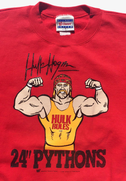 80s Hulk Hogan Hulkamania 24" Pythons WWF Crew Sweatshirt Size Medium