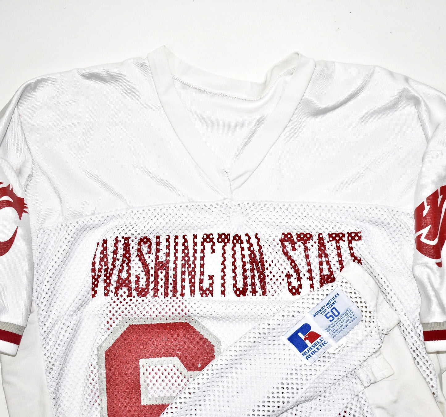 Washington State Cougars WSU Game worn Russell Athletic 90's Jersey