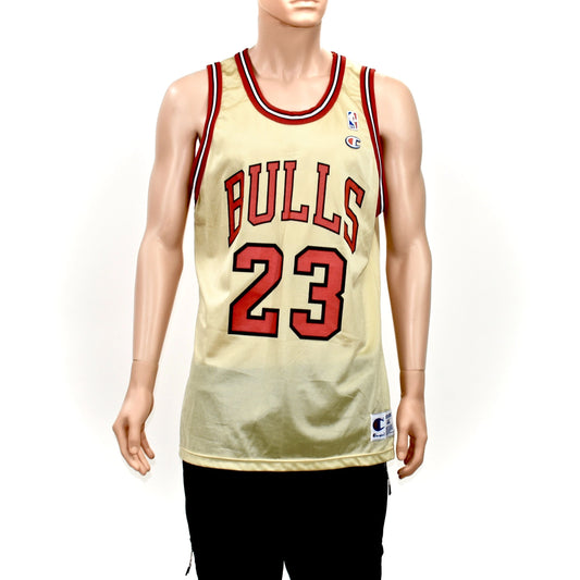 Chicago Bulls Michael Jordan 50th Gold Champion Jersey NEW