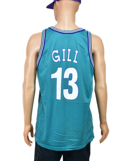 Charlotte Hornets Kendal Gill Champion Jersey Size 48