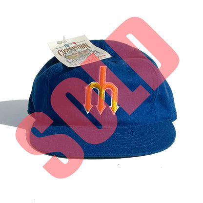 Seattle Mariners Authentic Leather/Wool/Satin Pitchfork 90s Hat NEW