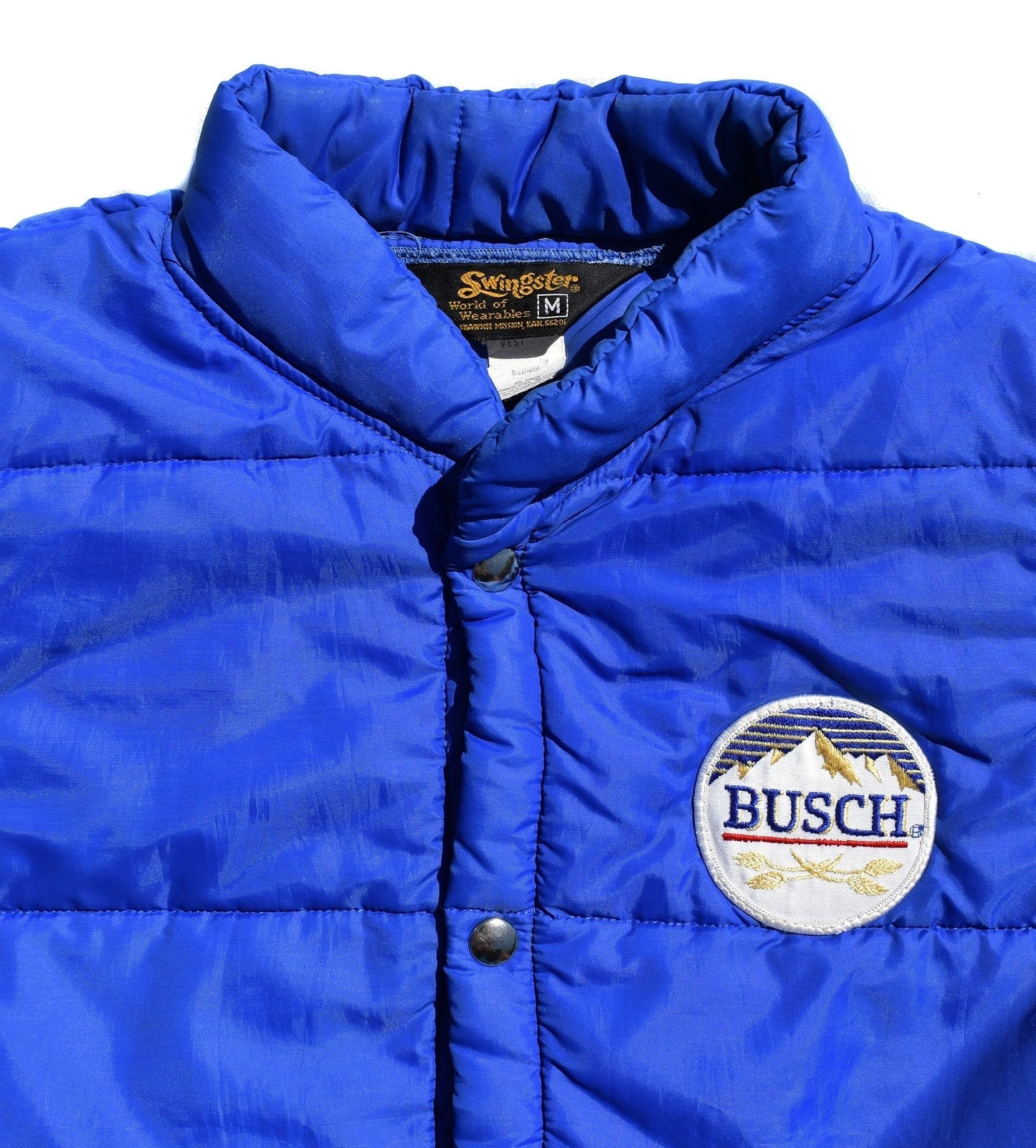 Busch Beer 80s Nylon Puffer Delivery Vest Medium