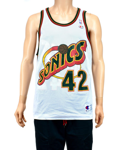 Seattle Supersonics Vin Baker Reversible Champion Jersey Size 44
