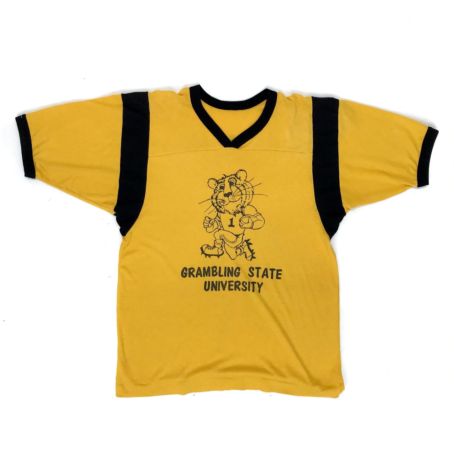 Grambling State University 70's Thin Cut & Sew Ringer Poly Blend Tee