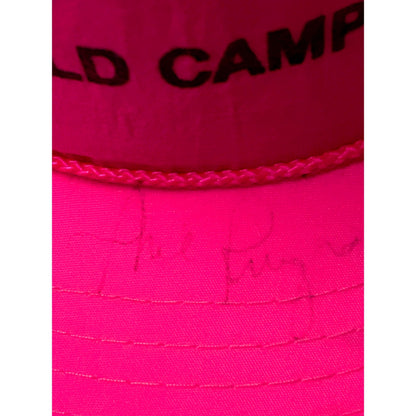 1990s Phil Knight Signed Nike World Campus Neon Pink Snapback Hat