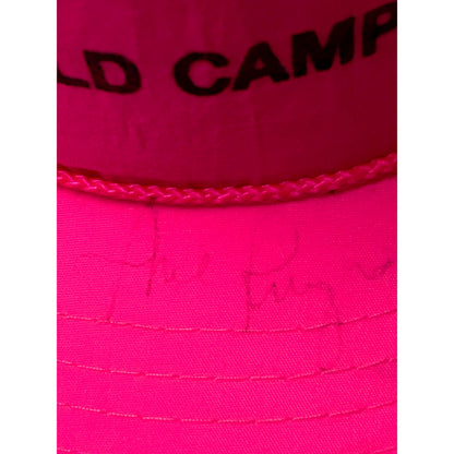 1990s Phil Knight Signed Nike World Campus Neon Pink Snapback Hat