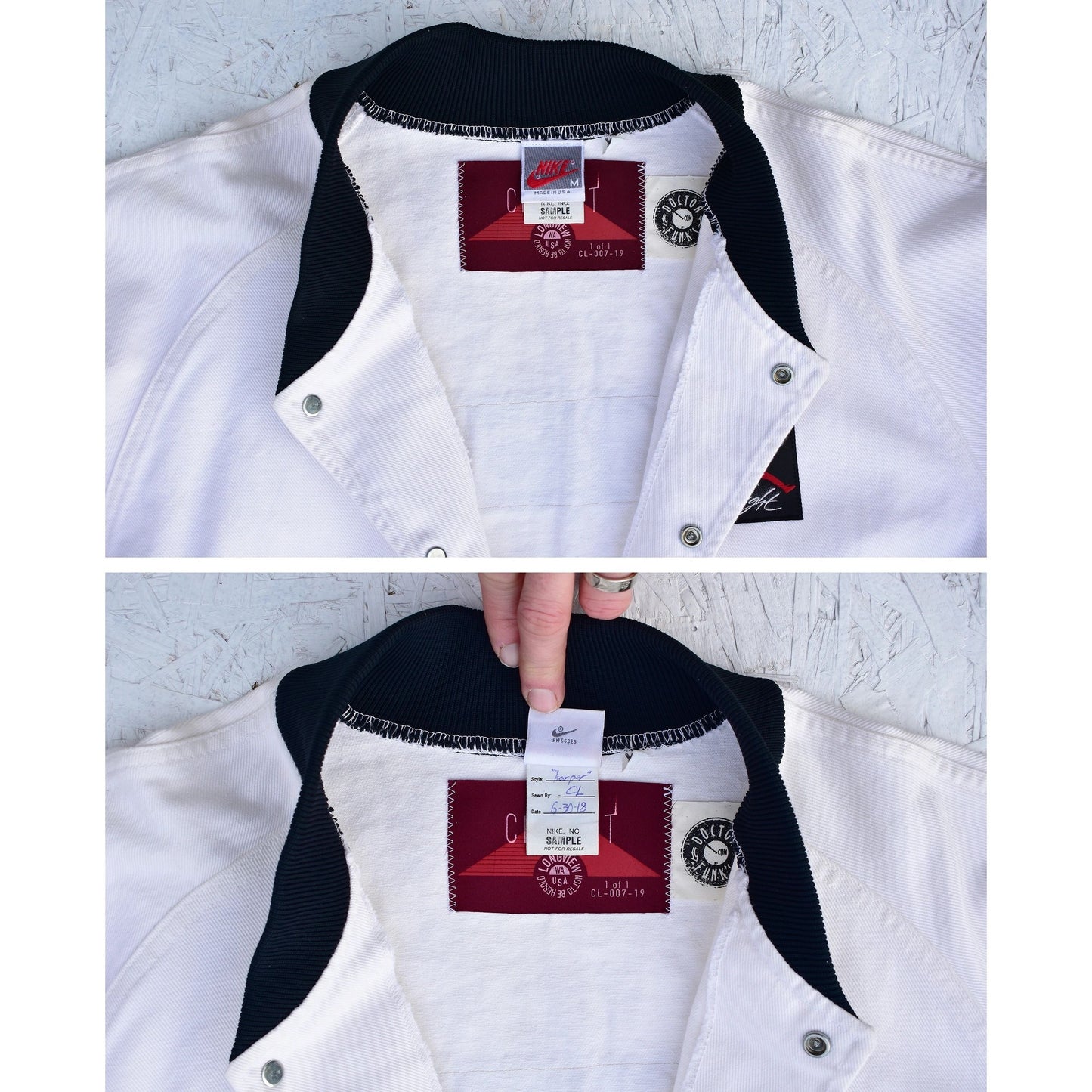 1/1 Nike Air Jordan 4 IV 1989 White Denim Sample Flight Jacket