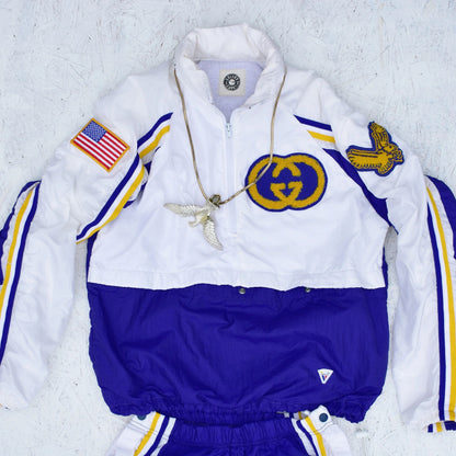 1/1 Gucci Inspired 90's Bootleg Chain Stitched Crinkle Nylon Track Suit