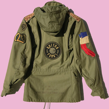 1/1 M-65 Alpha Industries OG-107 Custom Patched Military Jacket