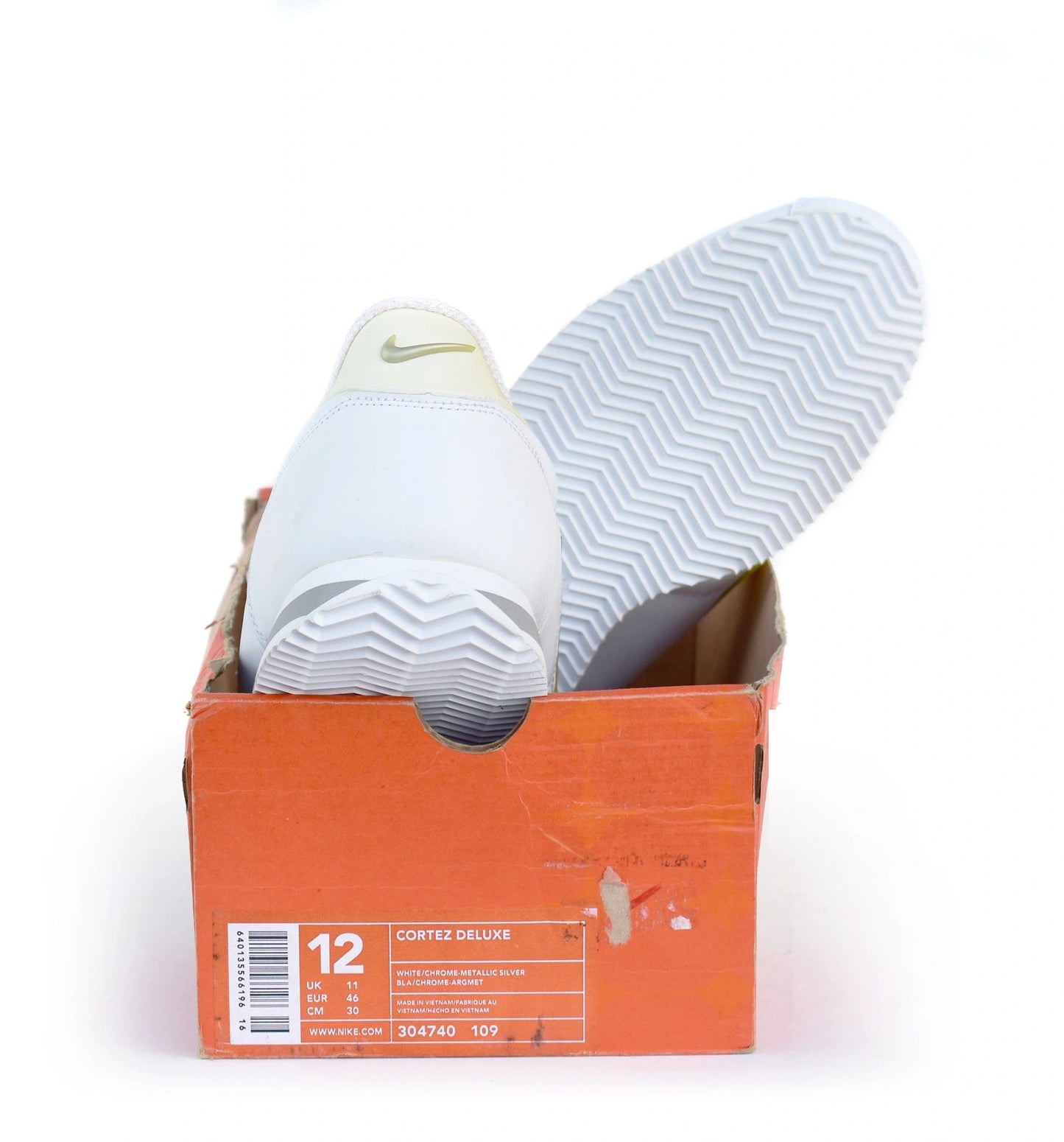 Nike Cortez Deluxe 2003 Jewel Swoosh White/White NEW in Box Size 12