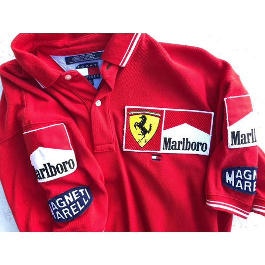 Tommy Hilfiger Pit Crew, Ferrari Racing Marlboro Patched Shirt