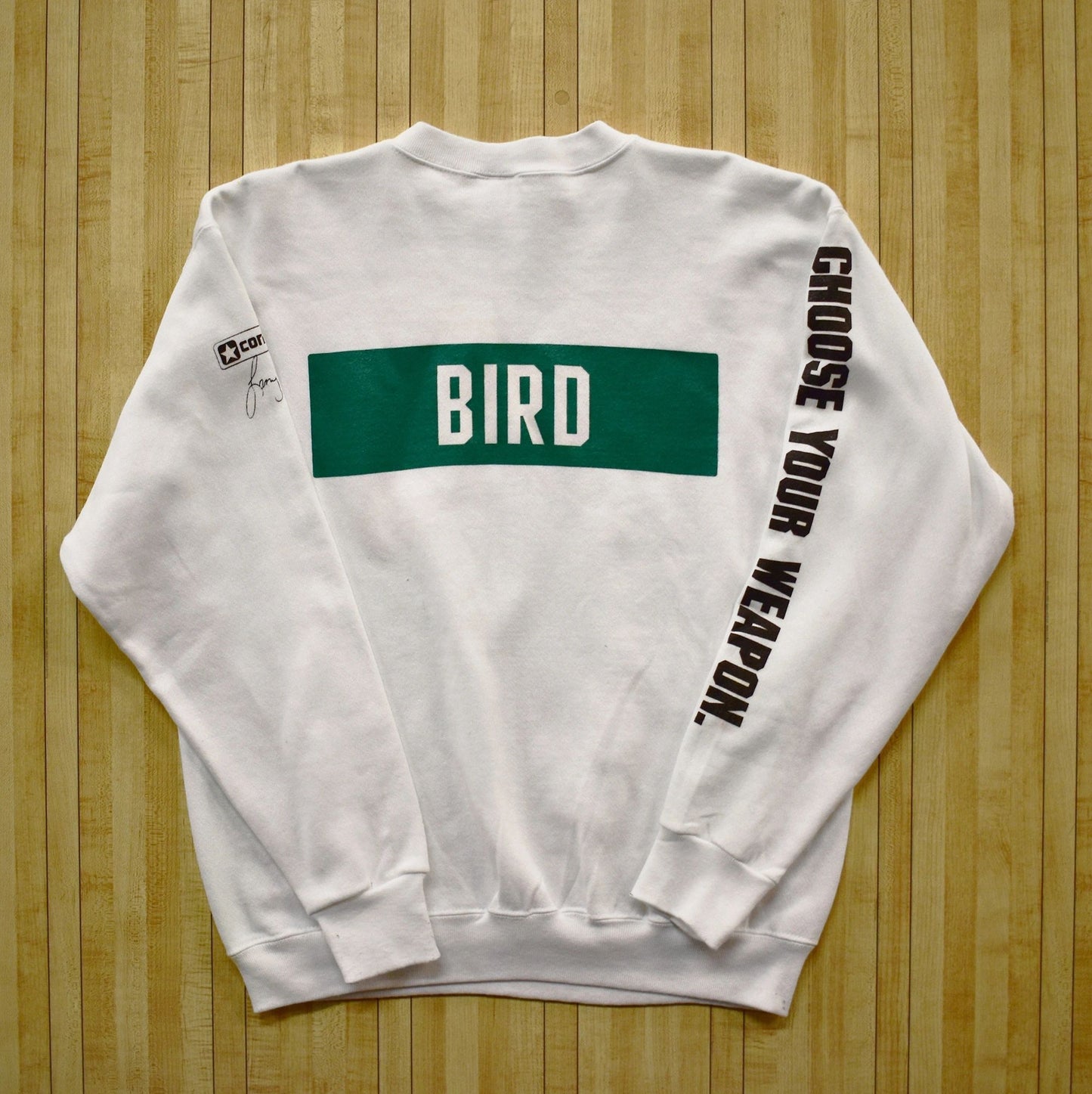 Custom Bootleg Larry Bird Big Head Converse Weapon 80's Crew Sweatshirt