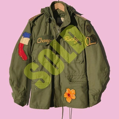 1/1 M-65 Alpha Industries OG-107 Custom Patched Military Jacket