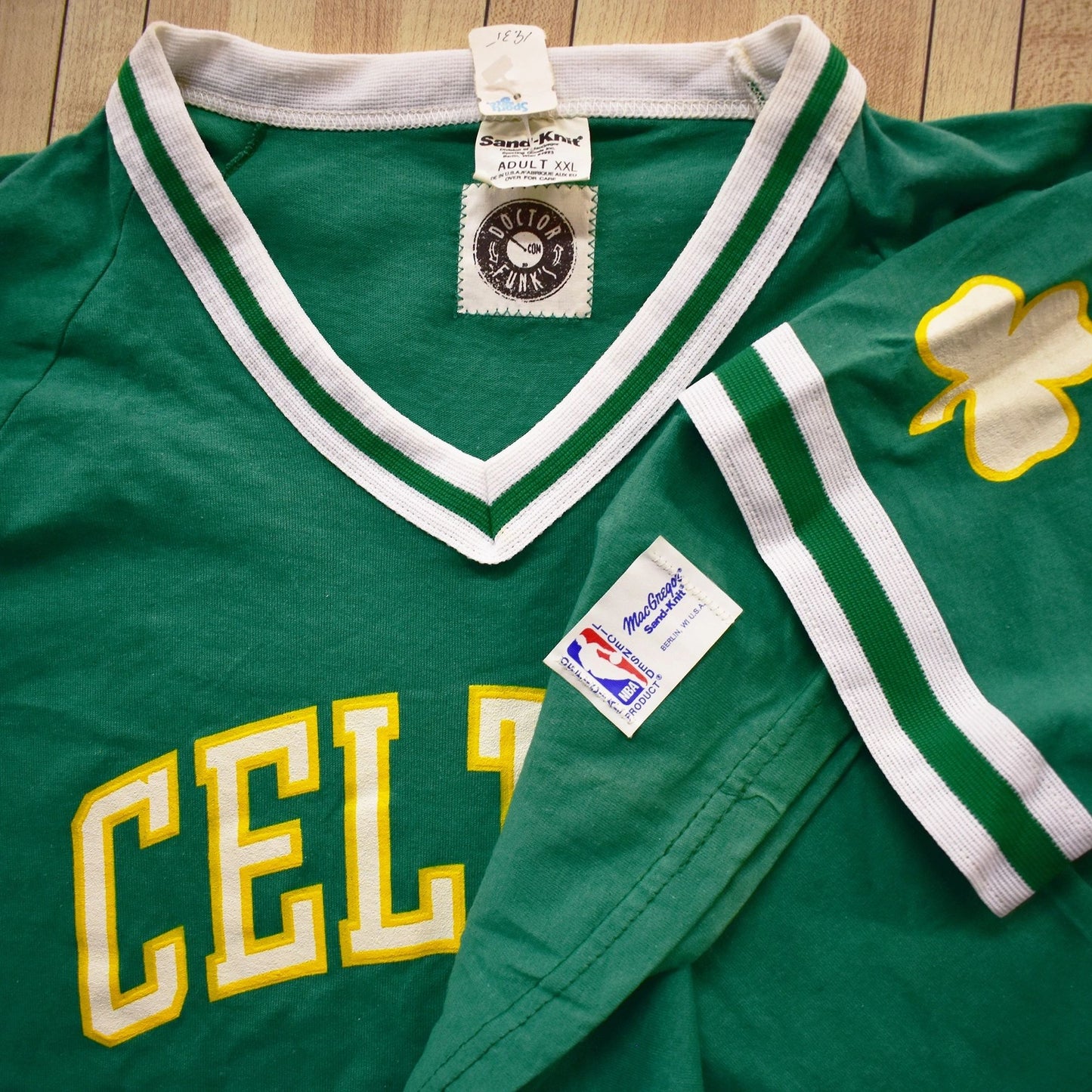 Custom "Name" Sand Knit Boston Celtics 80's Warm-up; New XXL