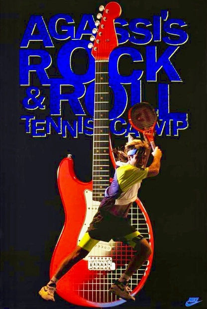 Nike Andre Agassi's Rock N' Roll Tennis Original Challenge Court Poster NEW