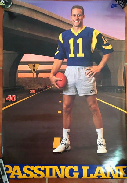 Nike Jim Everett "Passing Lane" L.A. Rams Original Poster NEW