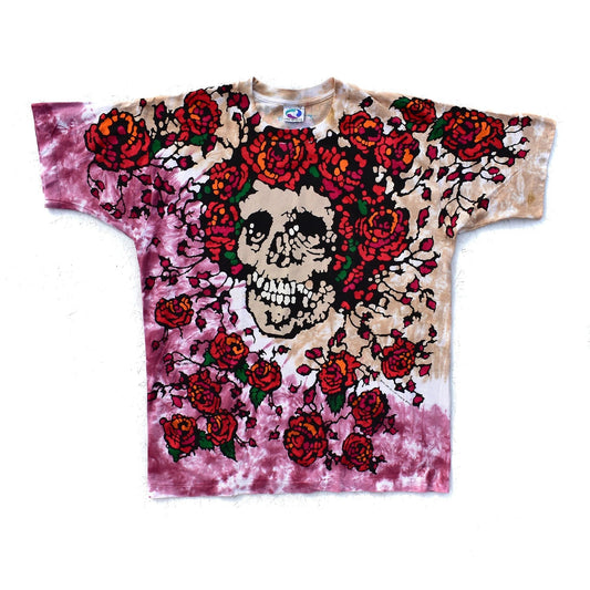 1992 Grateful Dead Brockum GDM Bertha Roses Tie Dye T-Shirt, Size XL