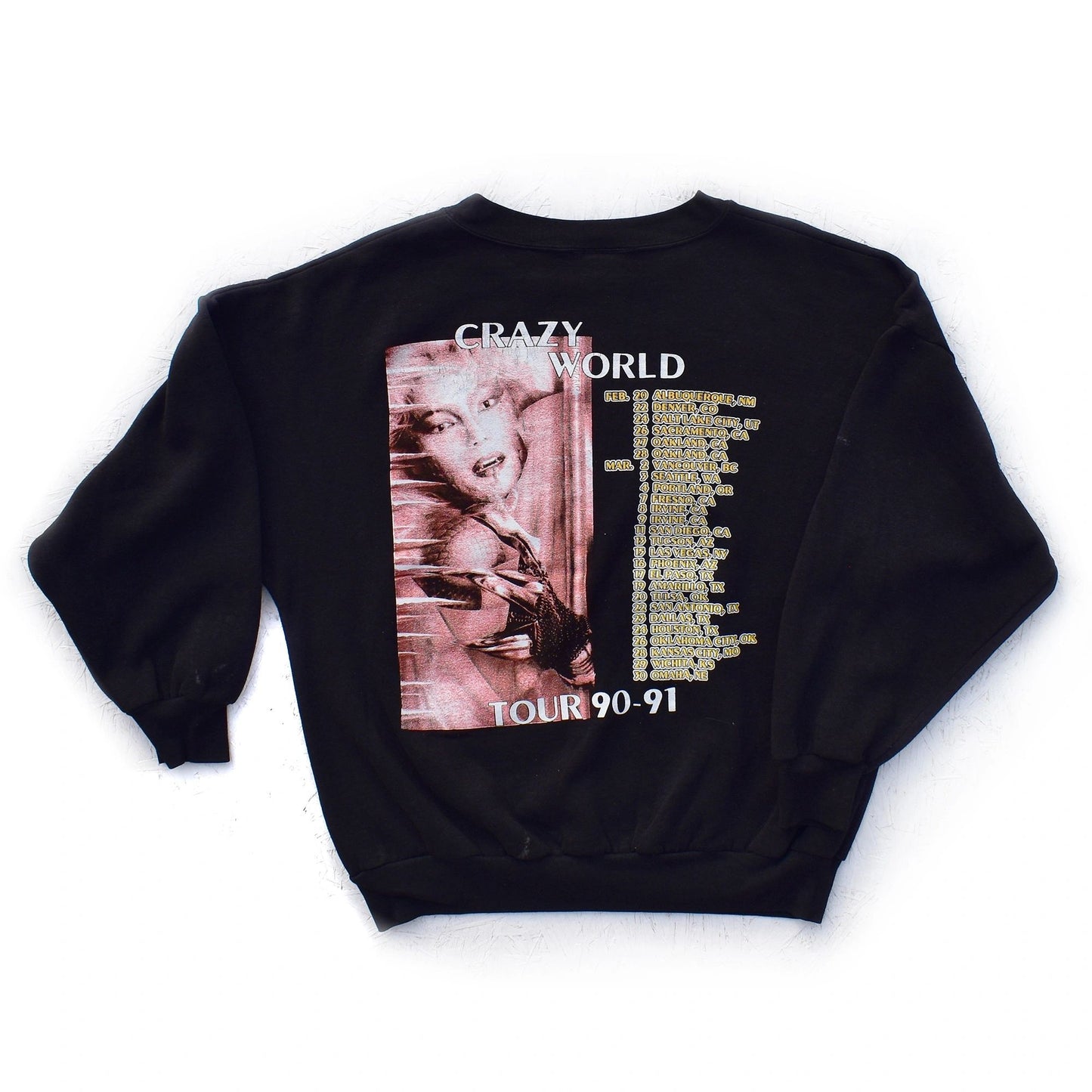 1990-1991 Scorpions Crazy World Tour Crew Sweatshirt Size Large