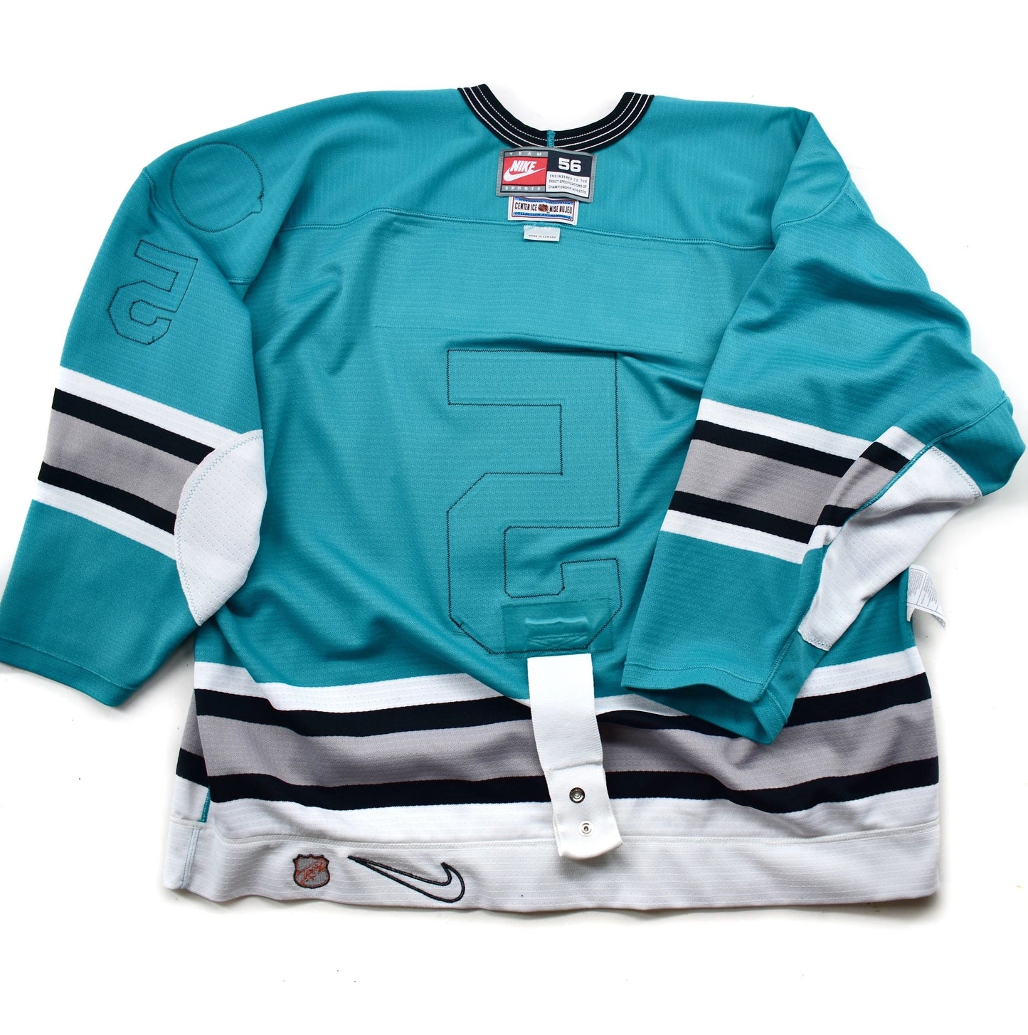 San Jose Sharks 1997 Nike Game Worn Used Hockey Jersey