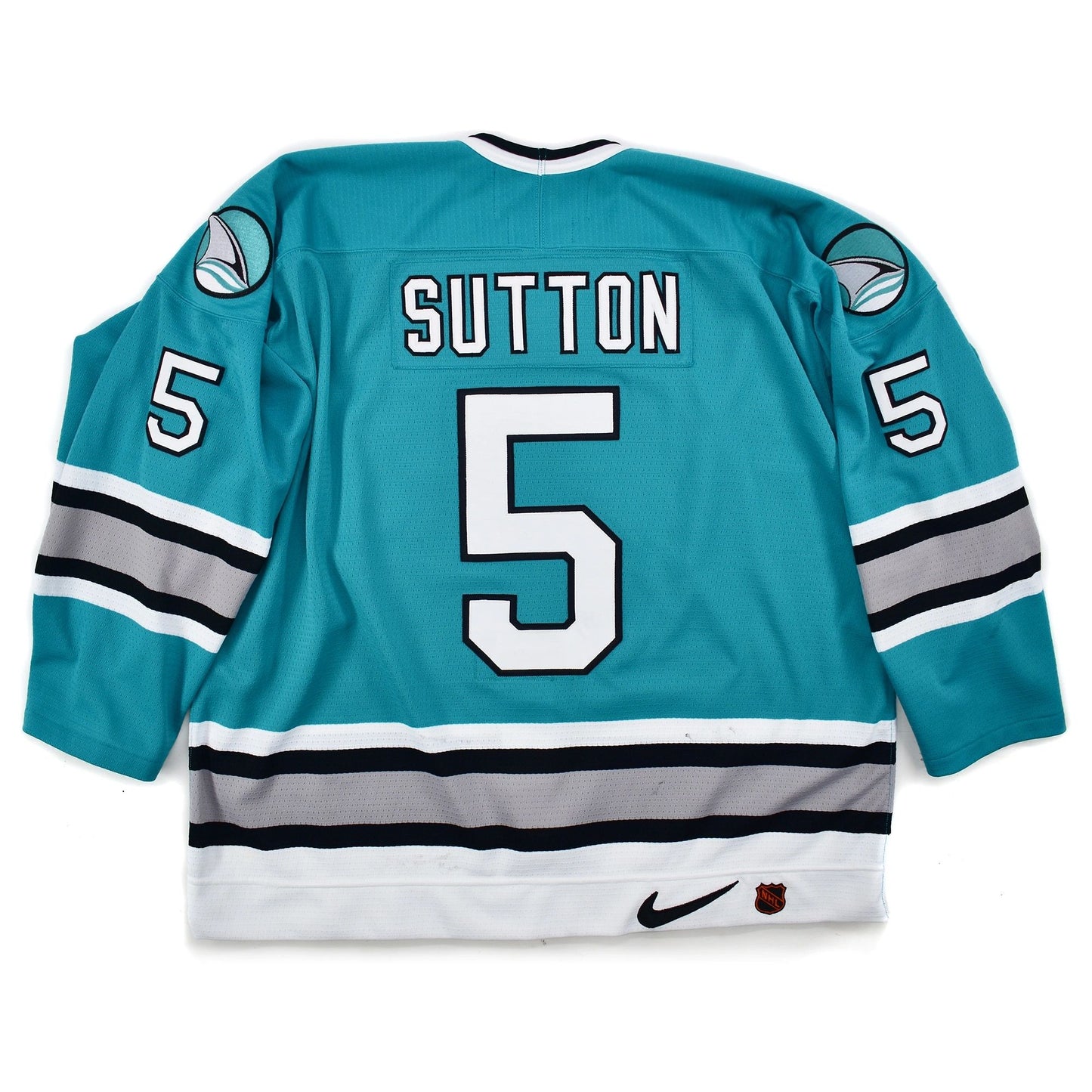 San Jose Sharks 1997 Nike Game Worn Used Hockey Jersey