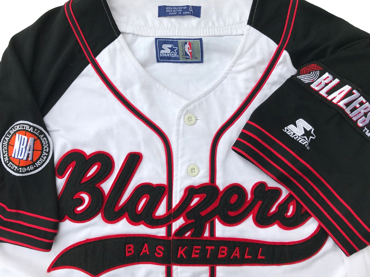 Portland Trailblazers Starter 90's Baseball Jersey Size Large